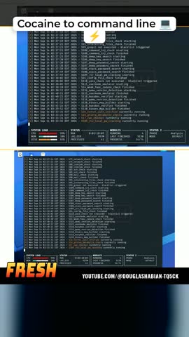 Delivered Short: a full-height firmware scan log.